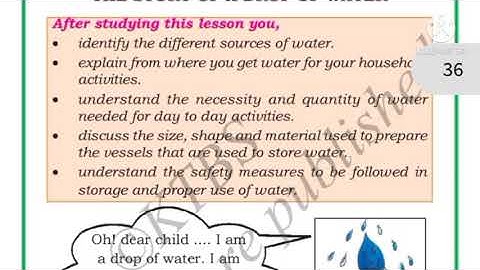 The story of a drop of water Class 3 ( part 1) EVS full lesson explanation and textbook activities