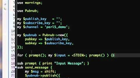 Perl 5 PubNub Screen Cast Tutorial