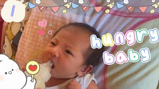 Baby Valerie | Hungry baby can’t wait to have her milk at feeding time 1 #hungrybaby #newbornbaby