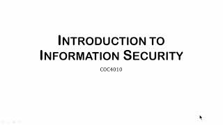 COC4010_1.1 Intro to Information Security