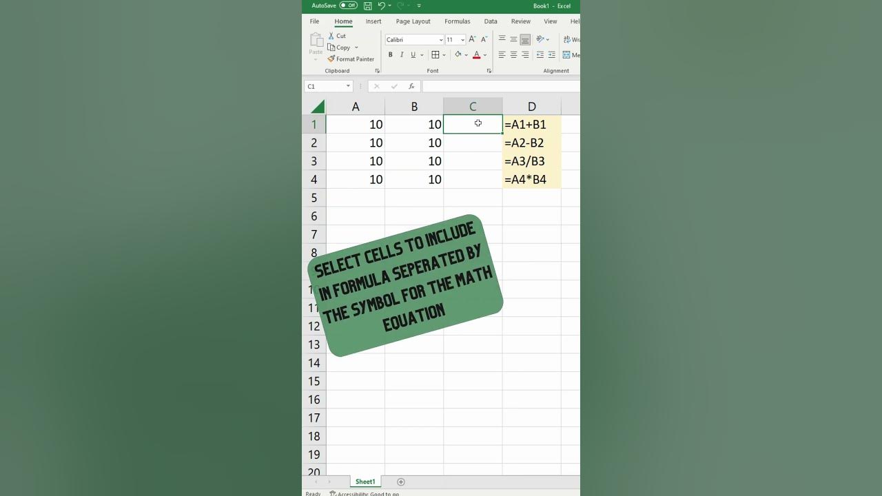 How to Add, Subtract, Divide, and Multiply in Excel - YouTube