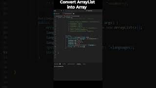 Convert ArrayList into Array #dsa #coding #shorts