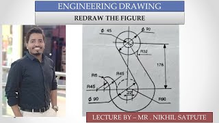 Engineering Drawing | Redraw the figure 4| Easy Drawing Techniques | Learn with nikhil