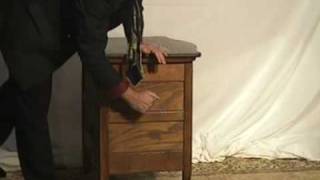 Oak Washstand Cabinet, Dry Sink Bowfront