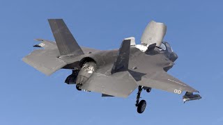 US F-35 at Full Vertical Thrust Vectoring During Helicopter Style Landing