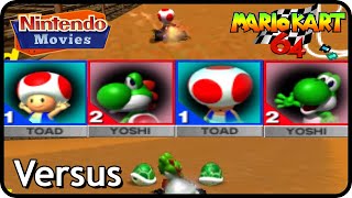 Mario Kart 64 - Versus (2 Players, Toad vs Yoshi)