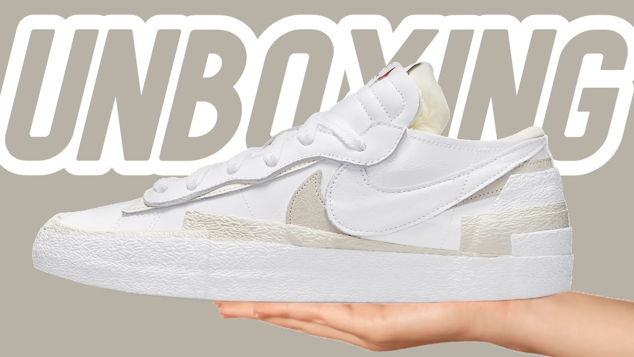 Nike Blazer Low x Sacai "White Patent Leather" - UNBOXING - YouTube