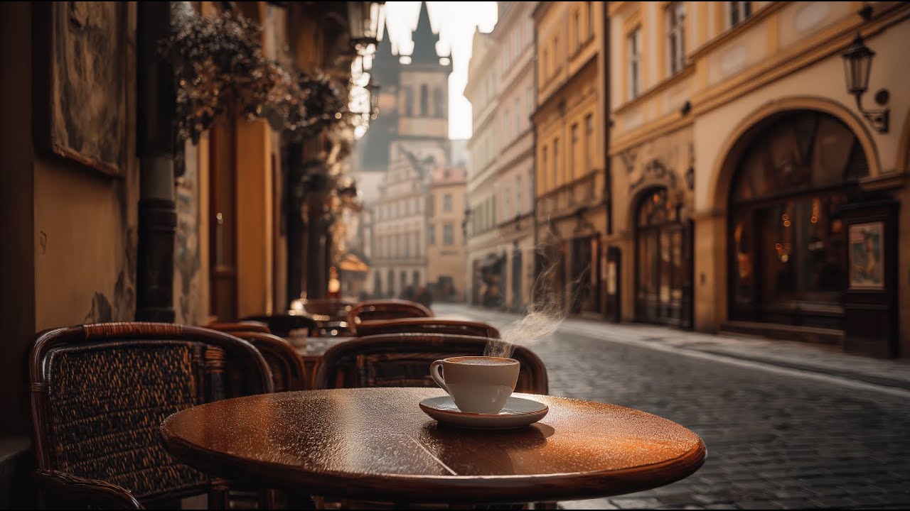 Relaxing Café Morning in Prague ☕ Soft Piano Ambience | Coffee & Keys