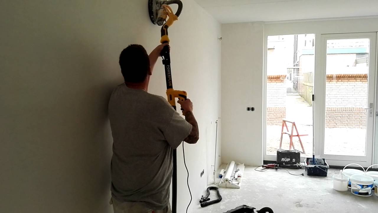 Machinaal schuren voor renovlies behang nieuwbouw www ... Renovlies zelf aanbrengen