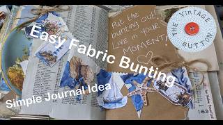 Easy Fabric Bunting Layout 🧵 Simple String Crafting (Day 27 Junk Journal July UK)