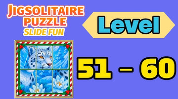 Jigsolitaire puzzle slide fun level 51 - 60 solution walkthrough gameplay 