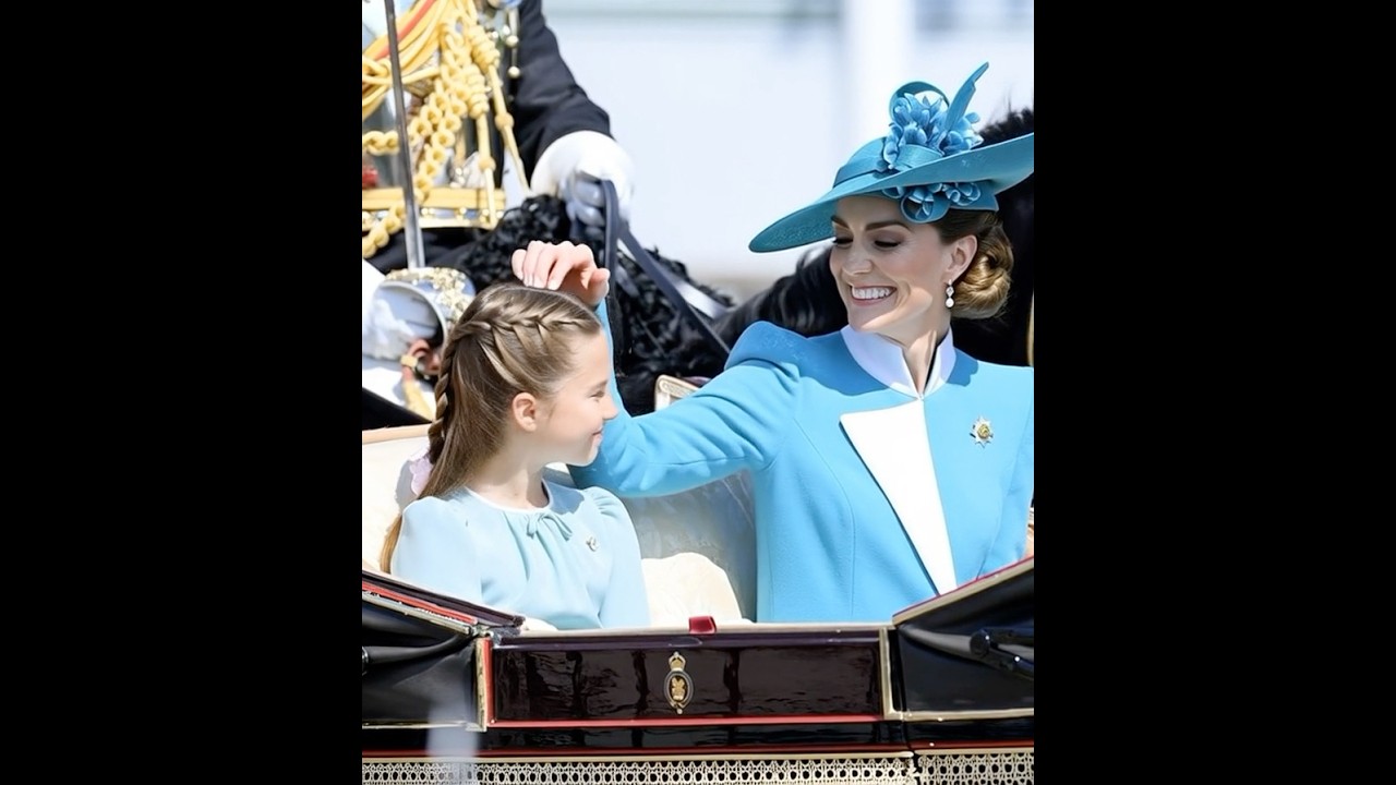 Princess Catherine, caring, touching and dressing princess Charlotte’s hair with smiles