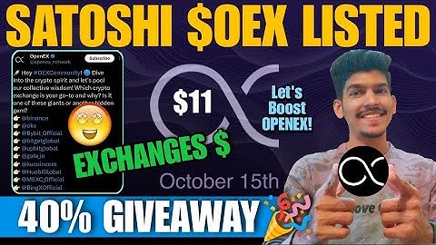 OpenEx OEX will be Listed Declared ✅| Satoshi New Update | OEX airdrop Register & Claim withdrawal