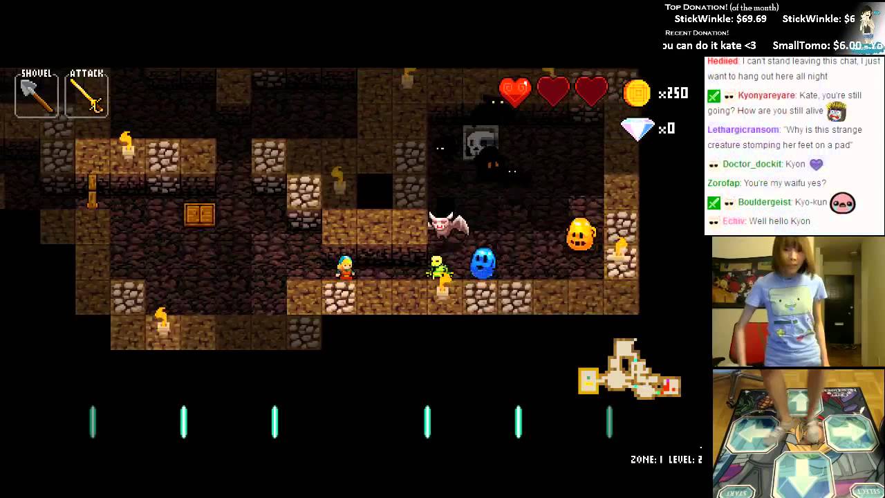 Kate Live! Crypt of the NecroDancer with Dance Pad "NecroThon" [Day9