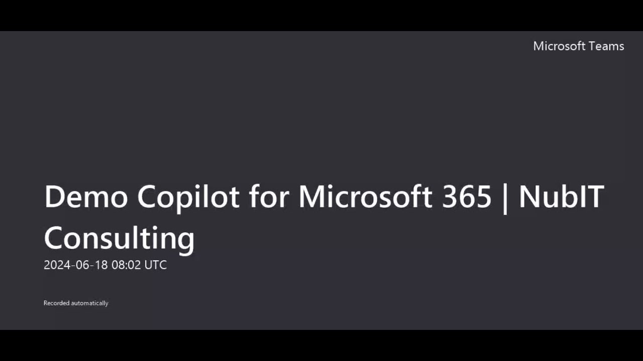 Demo Copilot for Microsoft 365 - YouTube