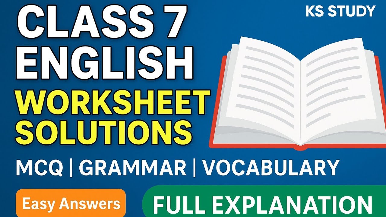 Class 7 English Worksheet | Full Solution | PSEB | KS STUDY - YouTube