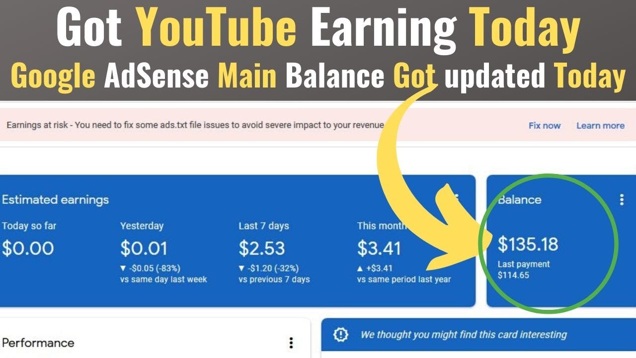 YouTube Earning | AdSense Main Balance Got Update Today | April Month's Earning | TechnoGuruOfficial