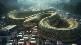 A big snake 🐍 stuck the🚦 traffic you won't 😱 believe if you see video Subscribe and like#viral#big 🐍
