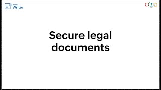 Secure legal documents using Zoho Writer