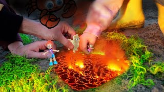 HOT LAVA Obstacle Course!! DONT FALL! Real floor is lava for Polly Pocket toys! pretend adventure 🌋