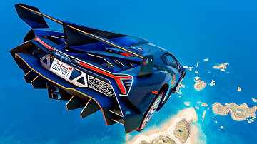 GTA 5 Crash Testing Cliff Drops Crashes Real Car Mods Ep.54