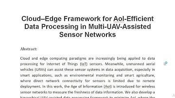 Cloud–Edge Framework for AoI Efficient Data Processing in Multi UAV Assisted Sensor Networks