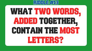 TRICKY RIDDLES : 7 Tricky Riddles Video Only Smartest 1% Can Solve  || Riddles #13