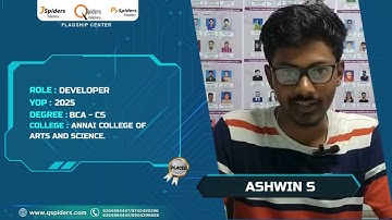 Congratulations, Ashwin S, for getting placed as a developer.