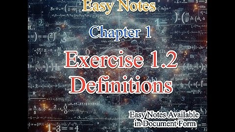 9th Class Math Easy Notes || Chapter 1 "Matrices and Determinants " || Exercise 1.2 All Definitions.