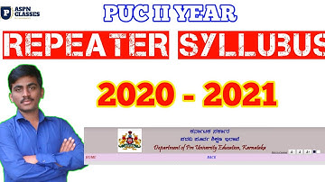 2nd PU SYLLABUS FOR REPEATERS 2021 || REPEATERS SYLLABUS FOR 2020-2021