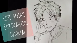 How to draw a HOT anime eyes (male)  easiest way!! #anime #arttutorial  #animeboy 