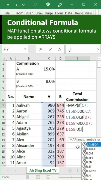 How to create conditional formula by using MAP function in Excel - YouTube