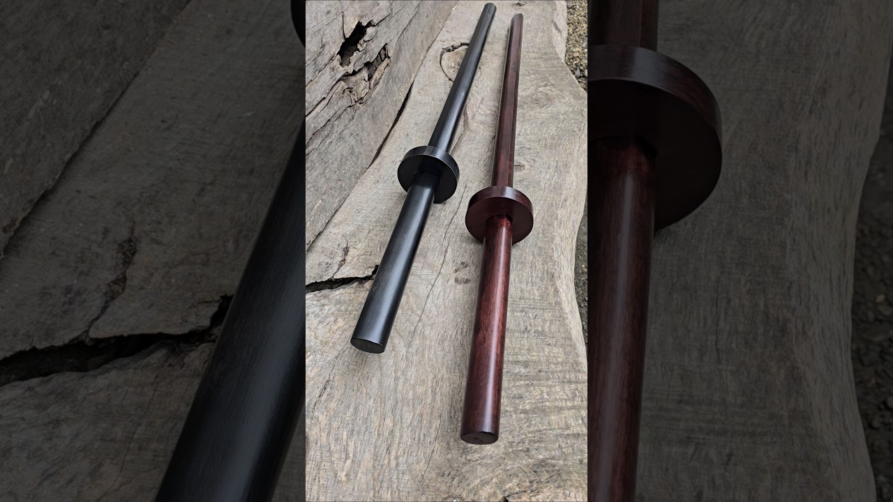 Wooden bokken - Japanese sword - Kashima Shin Ryu with tsuba - European Hornbeam