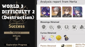 Difficulty 2 Simulated Universe World 3 (Destruction Blessing) - Honkai: Star Rail
