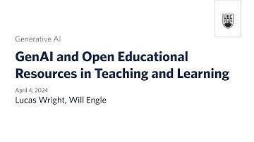 Gen AI and Open Educational Resources in Teaching and Learning
