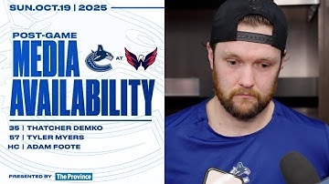 Thatcher Demko & Tyler Myers & Adam Foote Post-Game Media | Canucks at Capitals (Oct 19, 2025)