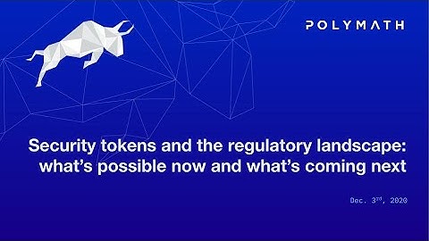 Security Tokens and the Regulatory Landscape: what