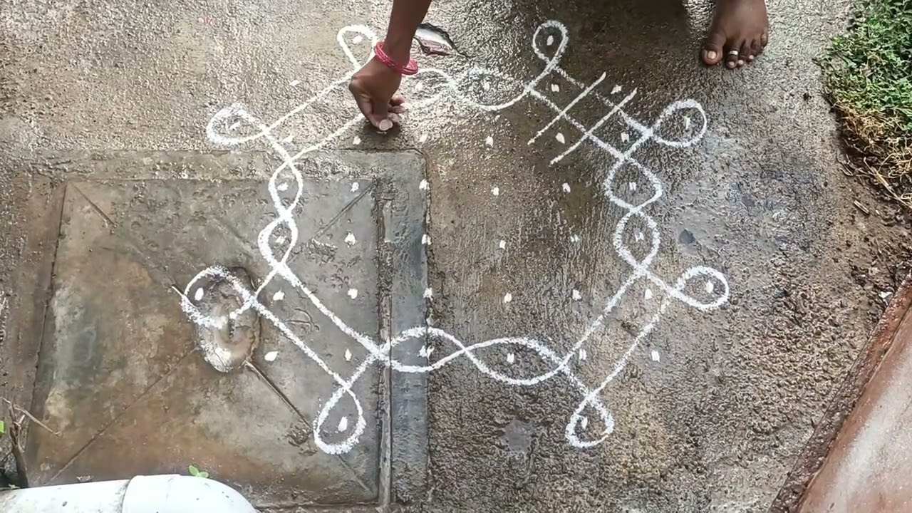 6*6  dots sikku kolam design 