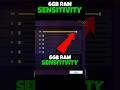 Best SENSITIVITY for Free Fire for 6gb Ram 😱