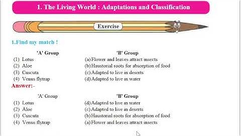 class 7th | The living world adaptations and classification| question answer science class7 exercise