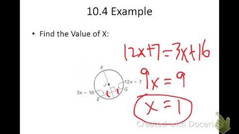 Geometry class notes for 10.3 and 10.4