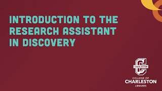 Introduction to the Research Assistant