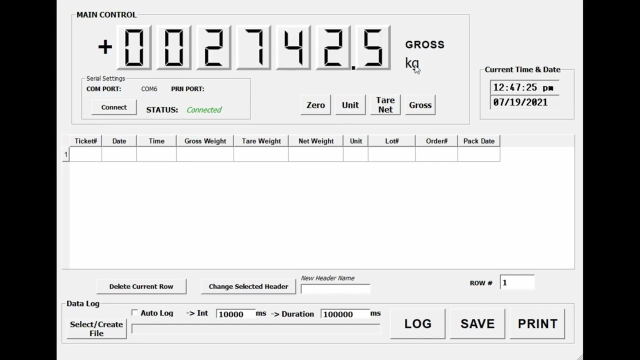 Industrial Scale RS232 Data Logging Software Features & Demo