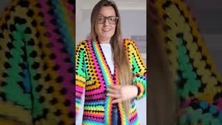 Learn to crochet this Cardi on my channel! The Granny Stitch Hexagon Cardi!