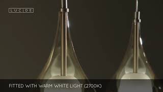 Lucide Jarich - 4 Light LED Bar Ceiling Pendant - Amber