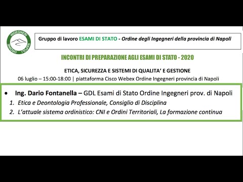 INCONTRI DI PREPARAZIONE AGLI ESAMI DI STATO 2020: DARIO FONTANELLA