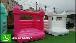 Mini bounce house kids toddler bounce house inflatable white wedding bounce house