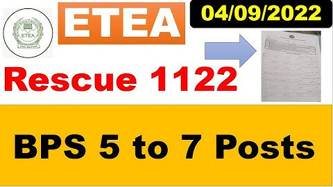 ETEA Rescue 1122 Complete solved Paper held on  04 09 2022