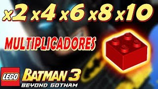 LEGO Batman 3 EXTRAS #1 COLETANDO OS MULTIPLICADORES RED BRICKS x2 x4 x6 x8 e x10 Dublado Português