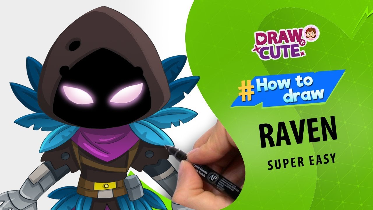 How to draw Raven super simple - Fortnite drawing tutorial - YouTube